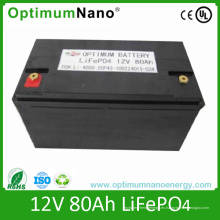 Batería de 12V 80ah LiFePO4 usada para UPS, energía trasera